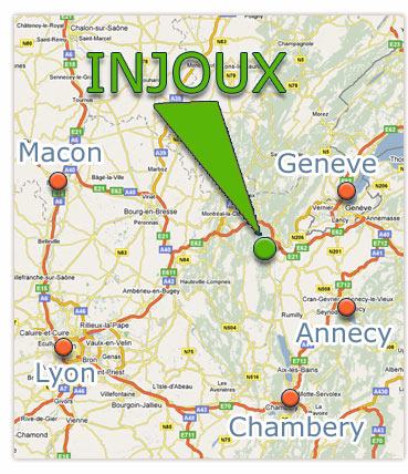 carte de localisation du village d'INJOUX